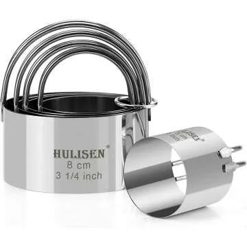 HULISEN 5-Piece Round Biscuit Cutter Set with Handles