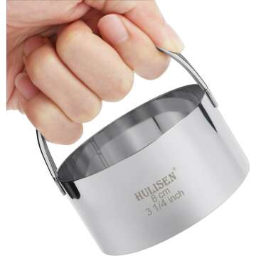 HULISEN 5-Piece Round Biscuit Cutter Set with Handles