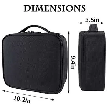 gzcz Travel Makeup Bag,10.4 Inches Portable Makeup Case Cosmetic Train Case Organizer Artist Storage Bag With Adjustable Dividers For Cosmetics Brushes Toiletry Jewelry Digital Accessories (Black)