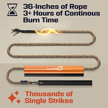 All-Weather Fire Starter Kit with Flint Steel and Tinder Rope