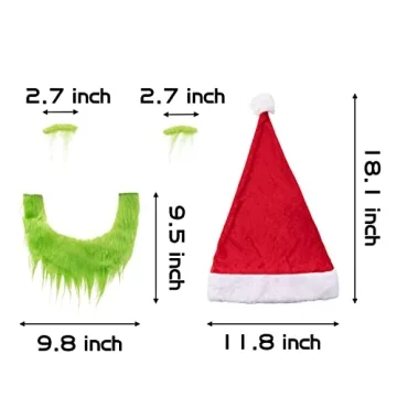Q1nopo 3PCS Green Christmas Monster Cosplay Set