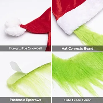 Q1nopo 3PCS Green Christmas Monster Cosplay Set