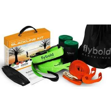FlyBold Slackline Kit - 57ft Line with Accessories