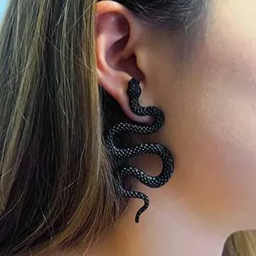 INENIMARTJ Snake Dangle Earrings for Women, Boho Statement Snake Earrings, Punk Gothic Personality Snake Dangle Drop Earrings vintage Animal Serpent Jewelry. (G)