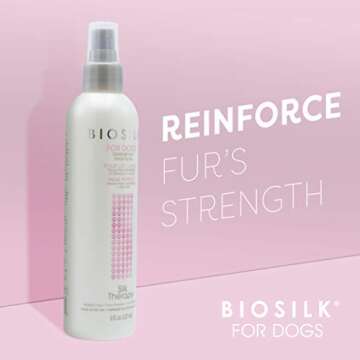 BioSilk for Dogs Silk Therapy Detangling Plus Shine Protecting Mist for Dogs | Best Detangling Spray for All Dogs & Puppies for Shiny Coats and Dematting | 8 Oz - Pack of 2,white