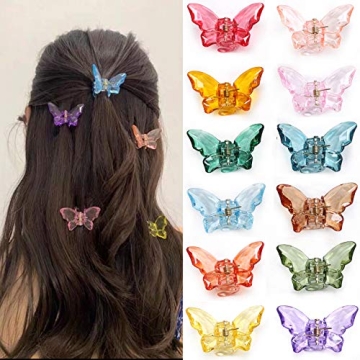 NAISIER Hair Claw Clips 1.8 inch Clear Butterfly Hair Accessories (24 pack)