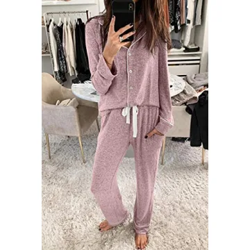 Aamikast Women's Soft Modal Pajama Set Cozy Sleepwear