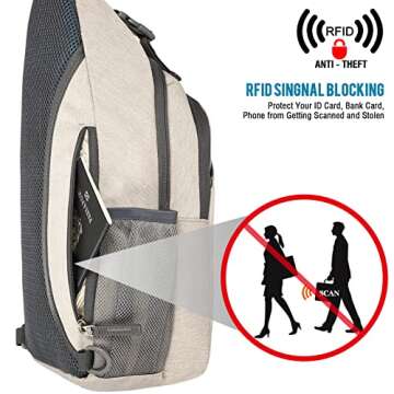 G4Free RFID Blocking Sling Backpack for Hiking Travel
