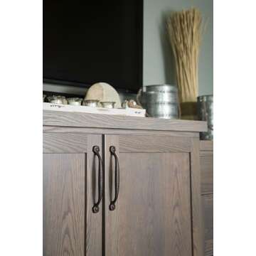 Hickory Hardware 1 Pack Solid Core Kitchen Cabinet Pulls, Luxury Cabinet Handles, Hardware for Doors & Dresser Drawers, 5-1/16 Inch (128mm) Hole Center, Rustic Iron, Refined Rustic Collection