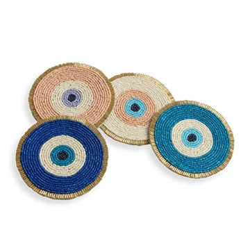 Chic Folkulture Beaded Coasters for Stylish Decor
