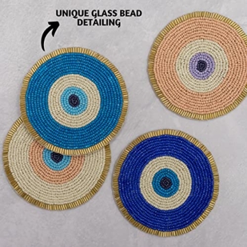 Chic Folkulture Beaded Coasters for Stylish Decor