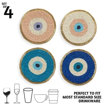 Chic Folkulture Beaded Coasters for Stylish Decor