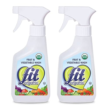 FIT Organic Vegetable & Fruit Wash - USDA Certified, Tasteless, Odorless Cleanser - 12 Oz