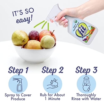 FIT Organic Vegetable & Fruit Wash - USDA Certified Organic 12 Oz