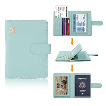 Melsbrinna Rfid Passport Holder for Travel women/Men, Cute Passport Wallet Rfid Blocking Card Slots,...