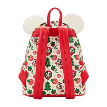 Loungefly Minnie Mouse Christmas Holiday Themed Womens Double Strap Shoulder Bag Purse