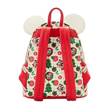 Loungefly Minnie Mouse Christmas Holiday Themed Womens Double Strap Shoulder Bag Purse
