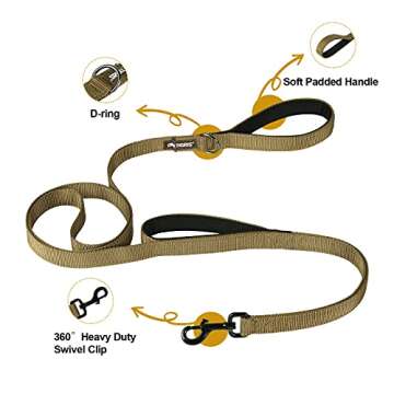 OneTigris Handled Tactical Dog Leash - Durable & Reflective