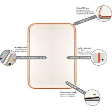 Redgrassgames Everlasting Wet Palette for Miniature Painting and Acrylic Paints - Painter Lite 8.9" - Keeps Paint Fresh, Approved by Pro Painters - Painting Palette with Lid, Seal, 50 Sheets, 2 Foams