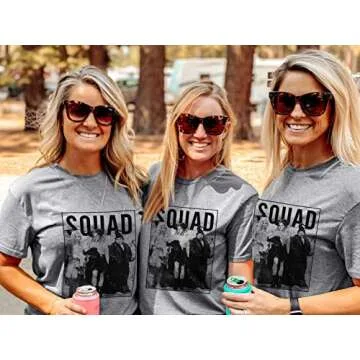 Halloween Shirts for Women Squad Goals T-Shirt Funny Sanderson Sisters Graphic Tee Grey
