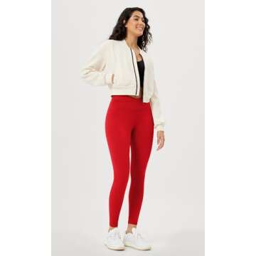 ODODOS Women's Cross Waist 7/8 Yoga Leggings with Inner Pocket, Inseam 25" Gathered Crossover Workou...