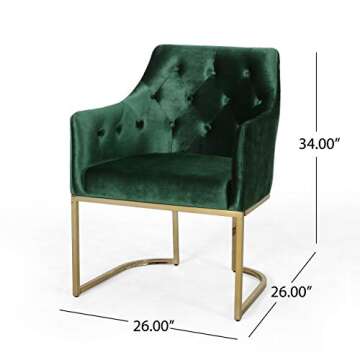Christopher Knight Home Fern Glam Accent Chair in Velvet