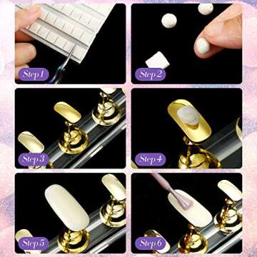 2 Set Acrylic Nail Art Practice Stands Magnetic Nail Tips Holders Training Fingernail Display Stands DIY Crystal Holders and 96 Pieces White Reusable Adhesive Putty(Gold and Silver)