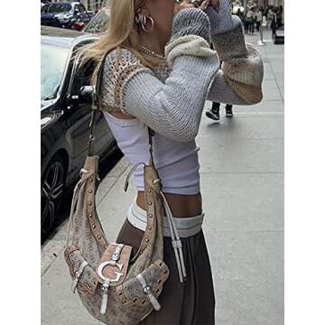 Stylish Y2K Knitted Crochet Shrug for Women