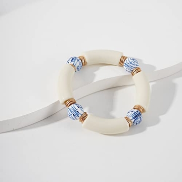 Stylish Bamboo Tube Beaded Bracelet for Women