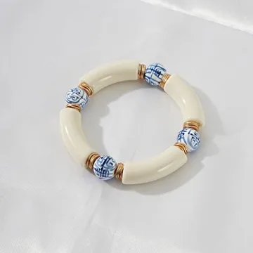 Stylish Bamboo Tube Beaded Bracelet for Women