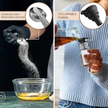 Soulace Spice Jar Set 36 Pcs With Bamboo Lids