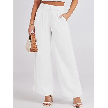 Caracilia Linen Palazzo Pants for Women Summer Fashion