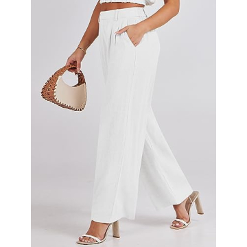 Caracilia Linen Palazzo Pants for Women Summer Fashion
