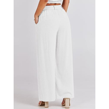 Caracilia Linen Palazzo Pants for Women Summer Fashion