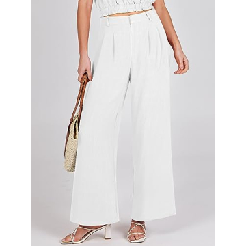 Caracilia Linen Palazzo Pants for Women Summer Fashion