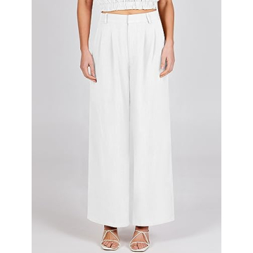 Caracilia Linen Palazzo Pants for Women Summer Fashion