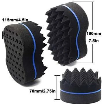 RioRand Hair Sponge Magic Barber Twist Curl Brush Sponge Dreads Locking Afro Coil Comb（Blue 4.5 Inch (Pack of 1)