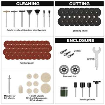 POPULO 305-Piece Rotary Tool Accessories Kit for Versatile DIY Tasks