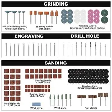 POPULO 305-Piece Rotary Tool Accessories Kit for Versatile DIY Tasks
