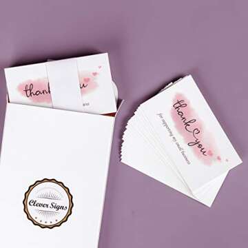 200 Thank You For Supporting My Small Business Cards, Elegant and Professional Design, 2" x 3.5", Re...