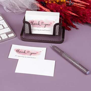 200 Thank You For Supporting My Small Business Cards, Elegant and Professional Design, 2" x 3.5", Recommended for Online Retailers, Small Business Owners and Local Stores