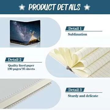 Zonon 2 Pcs Sublimation Journal Blank Notebooks A6 190 Pages Thick Faux Leather Sublimation Journal Notebooks for School Office Supplies, White