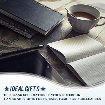 Zonon 2 Pcs Sublimation Journal Blank Notebooks A6 190 Pages Thick Faux Leather Sublimation Journal Notebooks for School Office Supplies, White