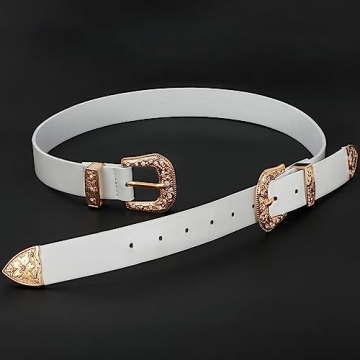 XZQTIVE Women Vintage Western Leather Belt - Adjustable Style
