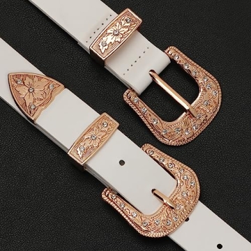 XZQTIVE Women Vintage Western Leather Belt - Adjustable Style