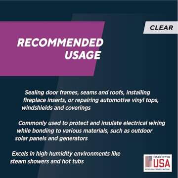 Rutland 500°F RTV High Heat Silicone, High Temperature Sealant, Made in USA, Clear, 10.3 oz Cartridge