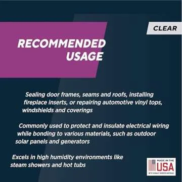 Rutland 500°F RTV High Heat Silicone, High Temperature Sealant, Made in USA, Clear, 10.3 oz Cartridge