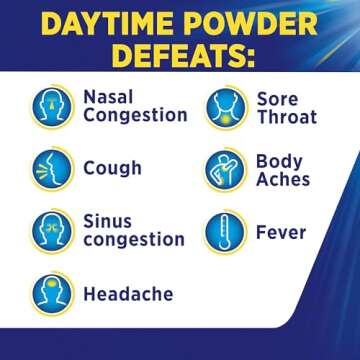 Theraflu Combo Daytime and Nighttime Severe Cold Relief Powder, Honey Lemon Flavor, 12 Count, 6 Dayt...