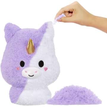 Fluffie Stuffiez Unicorn Large Collectible Feature Plush 11" - Surprise Reveal Unboxing with Huggable ASMR Fidget DIY Fur Pulling, Ultra Soft Fluff
