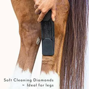 StripHair Gentle Groomer - Original for Horses Dogs 6-in-1 Shedding Grooming Massage (Black)